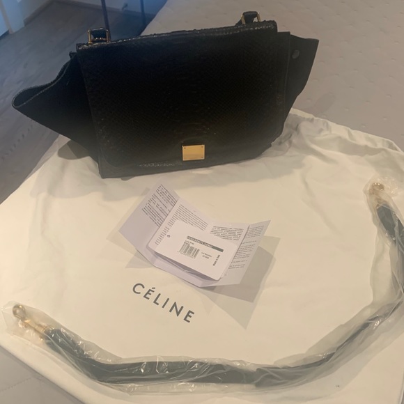Celine Trapeze Bag Black, Skin, and Suede - Picture 5 of 11